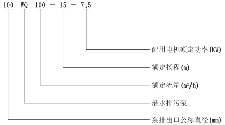 QW（WQ)潜水式无堵塞黄色茄子视频型号意义